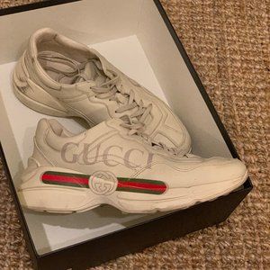 Gucci Ryton Logo Leather Sneakers (MENS US10)